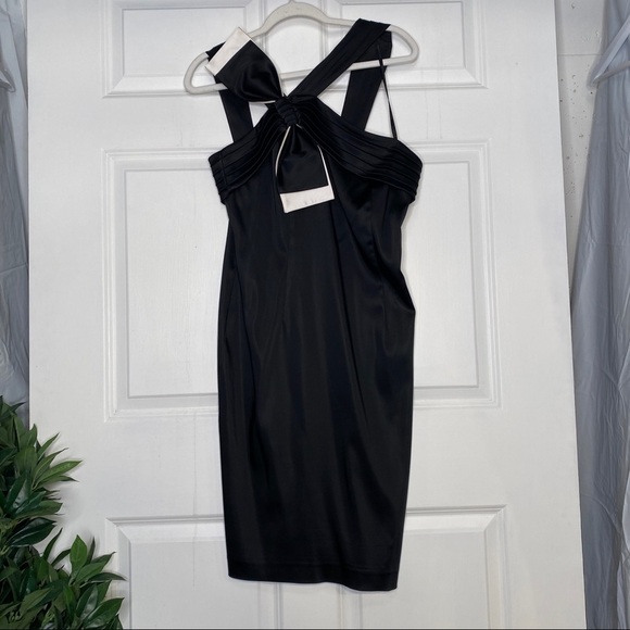 Dereon Dresses & Skirts - House of Dereon Satin Black & White Bow Dress Size 12 ALTERED